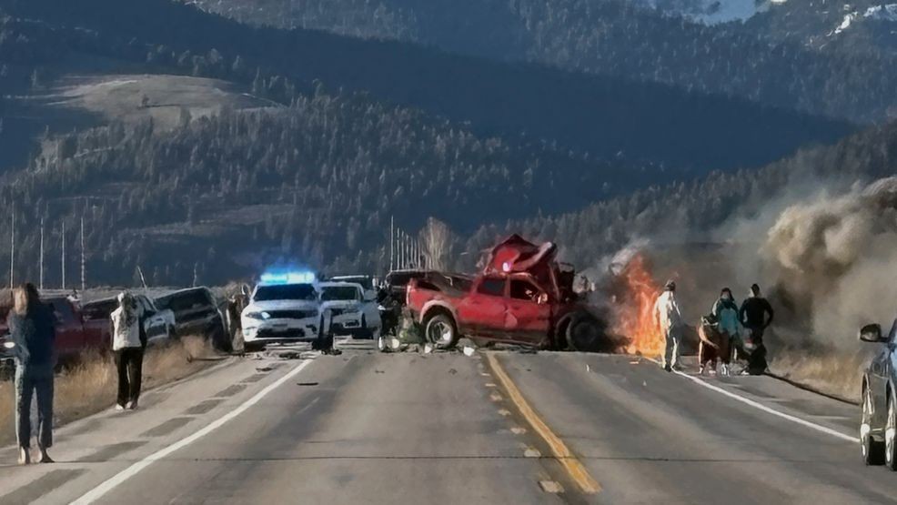 Image for story: 7 killed in fiery two-vehicle crash near Yellowstone