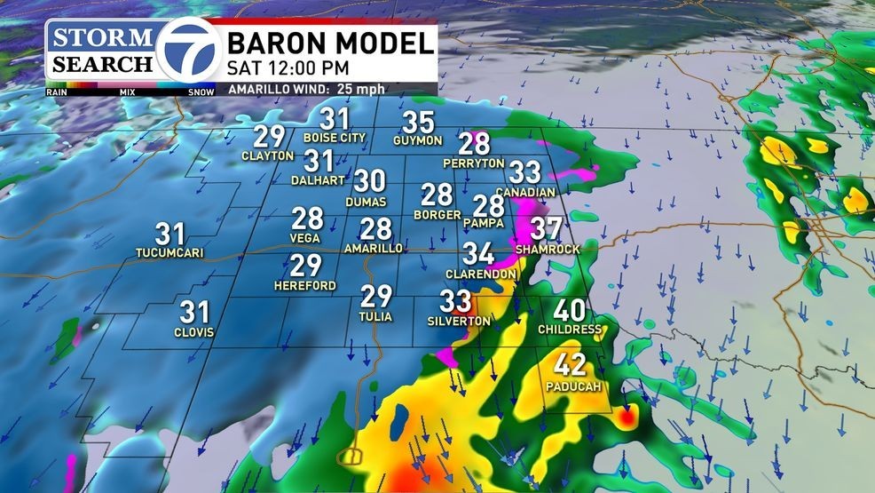 Image for story: Late season snow set to impact Texas/Oklahoma Panhandles and Eastern New Mexico