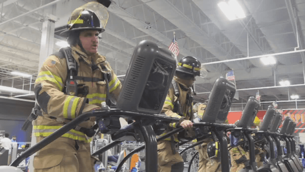 Image for story: Amarillo firefighters relive 9/11 challenges by climbing 110 floors in tribute